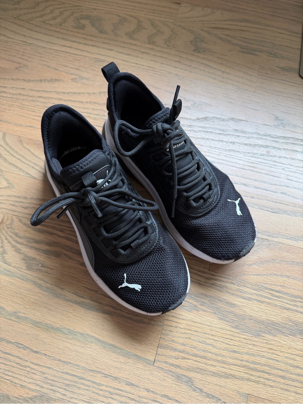 PUMA Boys Black Mesh Running Sneakers